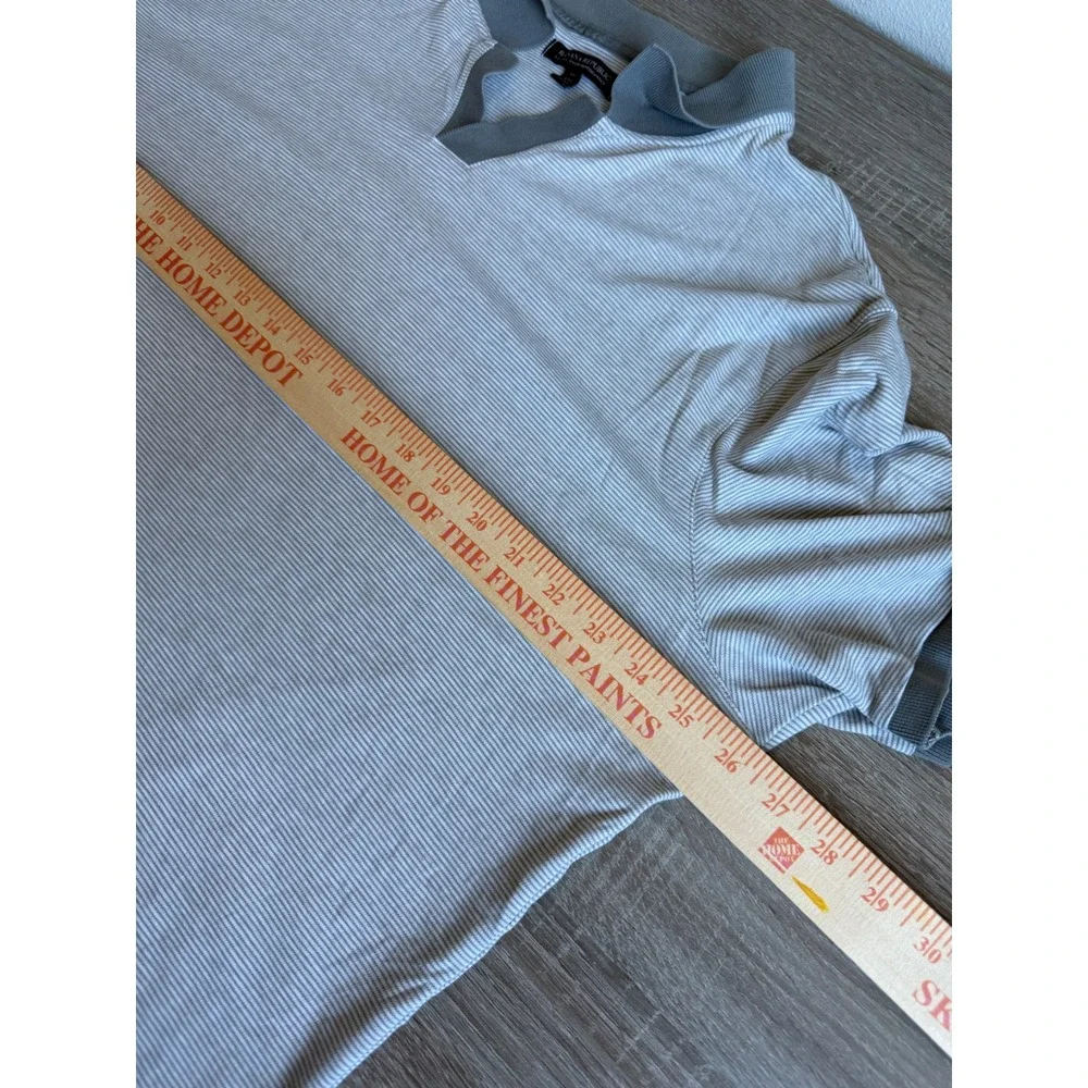 Banana Republic Luxury Touch Performance Polo Shirt XXL Tall Grey Stripe V-Neck